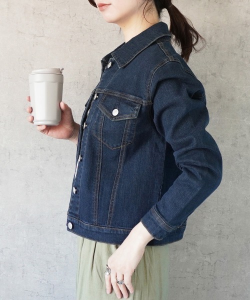 SELECT LEVERY(セレクトリベリー)の「襟付きデニムジャケット(デニムジャケット・レディース・ブラック系その他/ワンウォッシュ/ネイビー・MEDIUM/LARGE/X-LARGE/SMALL)」の19枚目の写真