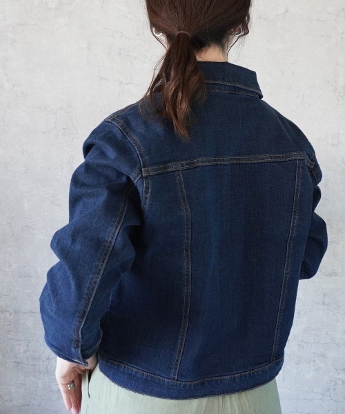 SELECT LEVERY(セレクトリベリー)の「襟付きデニムジャケット(デニムジャケット・レディース・ブラック系その他/ワンウォッシュ/ネイビー・MEDIUM/LARGE/X-LARGE/SMALL)」の20枚目の写真