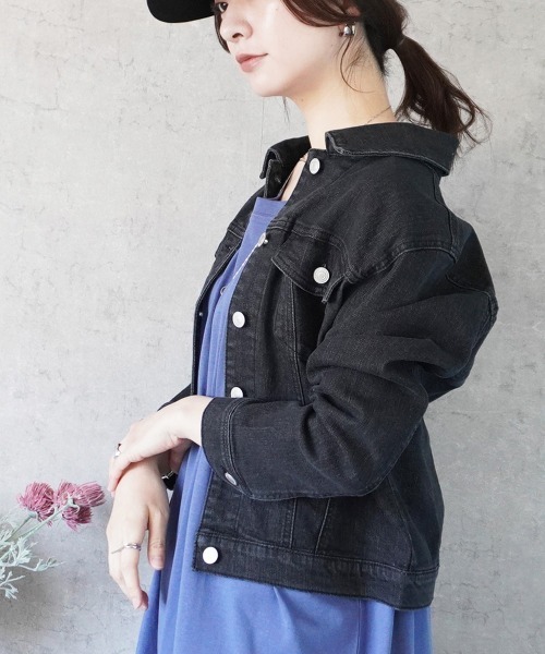 SELECT LEVERY(セレクトリベリー)の「襟付きデニムジャケット(デニムジャケット・レディース・ブラック系その他/ワンウォッシュ/ネイビー・MEDIUM/LARGE/X-LARGE/SMALL)」の12枚目の写真