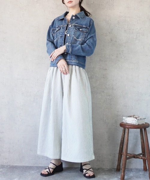 SELECT LEVERY(セレクトリベリー)の「襟付きデニムジャケット(デニムジャケット・レディース・ブラック系その他/ワンウォッシュ/ネイビー・MEDIUM/LARGE/X-LARGE/SMALL)」の8枚目の写真