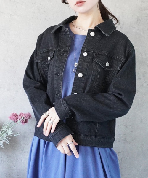 SELECT LEVERY(セレクトリベリー)の「襟付きデニムジャケット(デニムジャケット・レディース・ブラック系その他/ワンウォッシュ/ネイビー・MEDIUM/LARGE/X-LARGE/SMALL)」の11枚目の写真