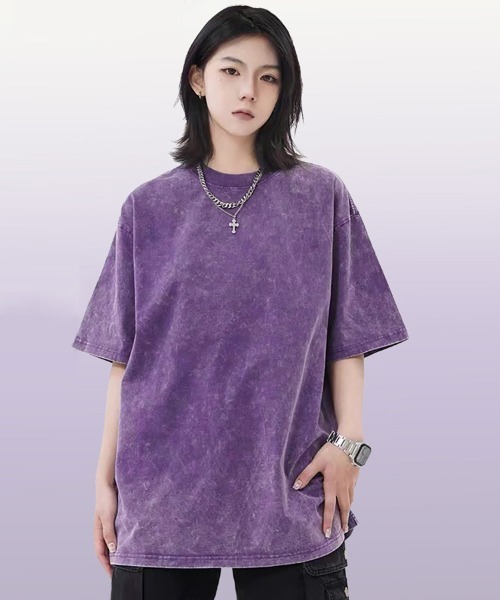 Ressaca(レサーカ)の「オーバーサイズピグメント加工Tシャツ(Tシャツ/カットソー・メンズ・ブラック/アイボリー/カーキ/ブルー/グレー/パープル/ブラウン/グリーン/ピンク・L/XL/M)」の8枚目の写真