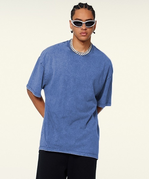 Ressaca(レサーカ)の「オーバーサイズピグメント加工Tシャツ(Tシャツ/カットソー・メンズ・ブラック/アイボリー/カーキ/ブルー/グレー/パープル/ブラウン/グリーン/ピンク・L/XL/M)」の7枚目の写真