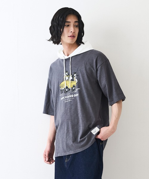 Blue Standard (ブルースタンダード)の「【Blue Standard/ブルースタンダード】スラブコットン アニマルプリント Tパーカー(Tシャツ/カットソー・メンズ・その他/その他2/その他1・X-LARGE/LARGE/MEDIUM)」の11枚目の写真