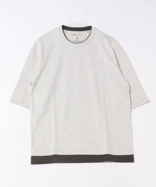 UNIIT（ユニット）の「【汗染みの目立ちにくいTシャツ ZEROSTAIN/ゼロステイン】フェイクレイヤード ビッグシルエット キーネック クルーネック Tシャツ 防汚 ＵＶカット（Tシャツ/カットソー・メンズ・ブラック系その他/ブルー系その他/ホワイト系その他/ブラック系その他2/ブルー系その他2/ベージュ系その他2・MEDIUM/X-LARGE/LARGE）」の4枚目の写真