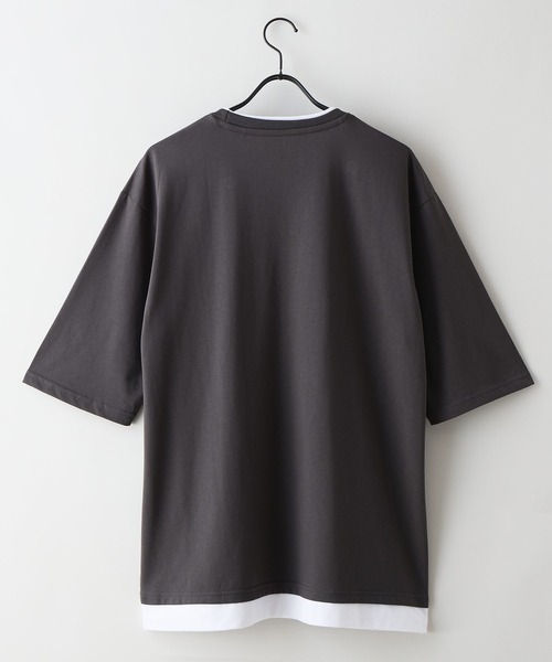 UNIIT（ユニット）の「【汗染みの目立ちにくいTシャツ ZEROSTAIN/ゼロステイン】フェイクレイヤード ビッグシルエット キーネック クルーネック Tシャツ 防汚 ＵＶカット（Tシャツ/カットソー・メンズ・ブラック系その他/ブルー系その他/ホワイト系その他/ブラック系その他2/ブルー系その他2/ベージュ系その他2・MEDIUM/X-LARGE/LARGE）」の10枚目の写真