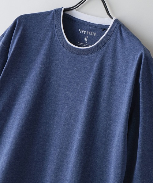 UNIIT（ユニット）の「【汗染みの目立ちにくいTシャツ ZEROSTAIN/ゼロステイン】フェイクレイヤード ビッグシルエット キーネック クルーネック Tシャツ 防汚 ＵＶカット（Tシャツ/カットソー・メンズ・ブラック系その他/ブルー系その他/ホワイト系その他/ブラック系その他2/ブルー系その他2/ベージュ系その他2・MEDIUM/X-LARGE/LARGE）」の22枚目の写真