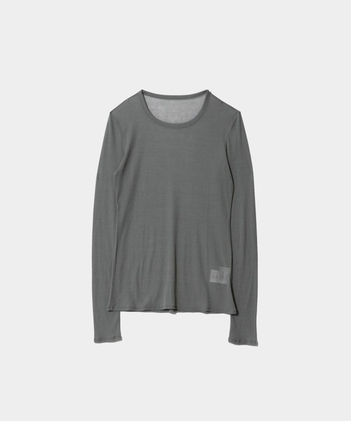 beautiful people（ビューティフルピープル）の「sheer jersey rib     logo print longT（Tシャツ/カットソー・レディース・ブラック/オリーブ/ピンク・36）」の2枚目の写真