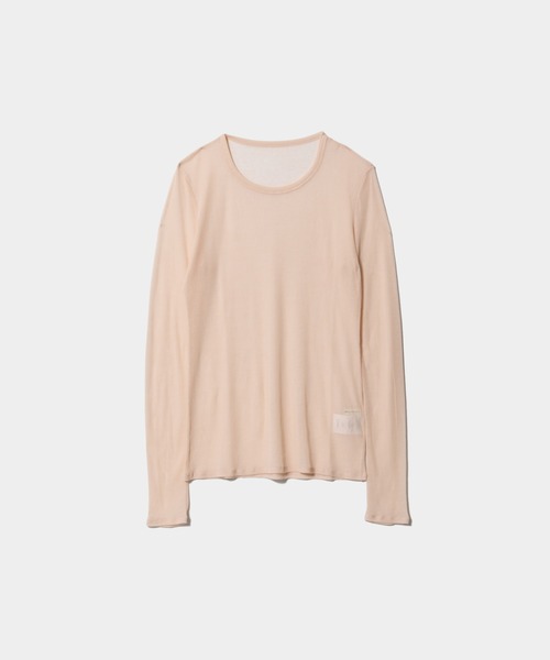 beautiful people（ビューティフルピープル）の「sheer jersey rib     logo print longT（Tシャツ/カットソー・レディース・ブラック/オリーブ/ピンク・36）」の3枚目の写真