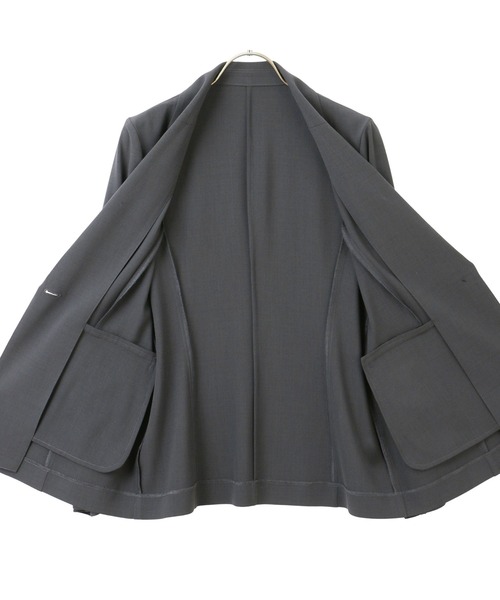 AOYAMA（アオヤマ）の「【UVカット】〈２点セット〉コスパアイテム！テーラードジャケット＋ワイドパンツ/チャコールグレー/モカ｜通勤＆オフィス＆入卒＆セレモニー＆オケージョン｜自宅で洗える・ストレッチ・防シワ・吸汗速乾｜（スーツセット・レディース・モカ/チャコールグレー・M/L/LL）」の7枚目の写真