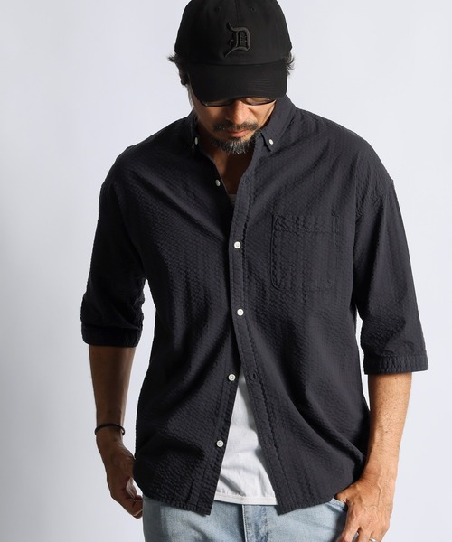 トムグレイ　ストライプシアサッカーブルゾン ストレッチコットン シアサッカーストライプ 9inショーツ