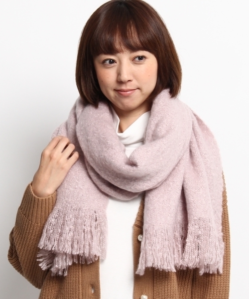 HusHusH（ハッシュアッシュ）の「ヘアリーフリンジボリュームストール（マフラー・レディース・グレー/ブルー/ブルー系1/ピンク・00）」の6枚目の写真