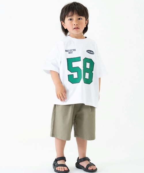 and D. petit main（アンドディープティマイン）の「【綿100%】ナンバリングワイド半T（Tシャツ/カットソー・キッズ・ライム/ネイビー/ホワイト・110cm/120cm/130cm/140cm/150cm/100cm/90cm）」の6枚目の写真