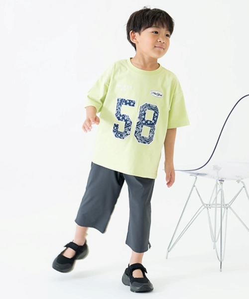 and D. petit main（アンドディープティマイン）の「【綿100%】ナンバリングワイド半T（Tシャツ/カットソー・キッズ・ライム/ネイビー/ホワイト・110cm/120cm/130cm/140cm/150cm/100cm/90cm）」の8枚目の写真