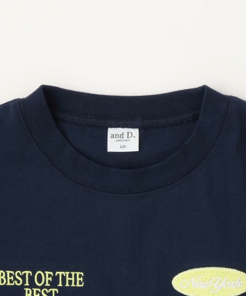 and D. petit main（アンドディープティマイン）の「【綿100%】ナンバリングワイド半T（Tシャツ/カットソー・キッズ・ライム/ネイビー/ホワイト・110cm/120cm/130cm/140cm/150cm/100cm/90cm）」の13枚目の写真