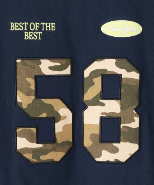 and D. petit main（アンドディープティマイン）の「【綿100%】ナンバリングワイド半T（Tシャツ/カットソー・キッズ・ライム/ネイビー/ホワイト・110cm/120cm/130cm/140cm/150cm/100cm/90cm）」の20枚目の写真