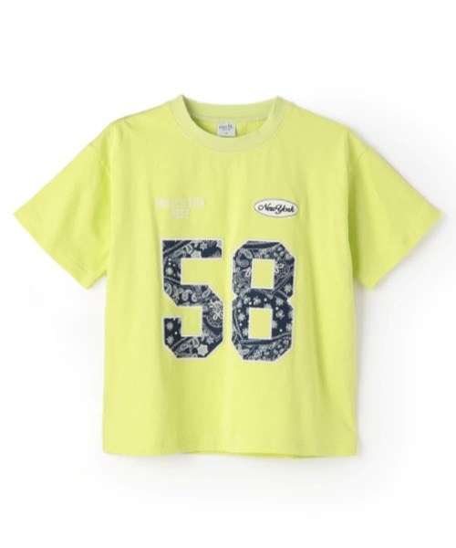 and D. petit main（アンドディープティマイン）の「【綿100%】ナンバリングワイド半T（Tシャツ/カットソー・キッズ・ライム/ネイビー/ホワイト・110cm/120cm/130cm/140cm/150cm/100cm/90cm）」の22枚目の写真