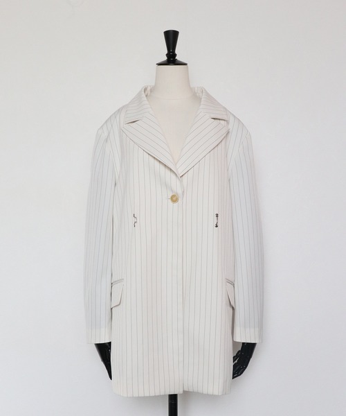 セール】2WAYロングストライプジャケット（テーラードジャケット