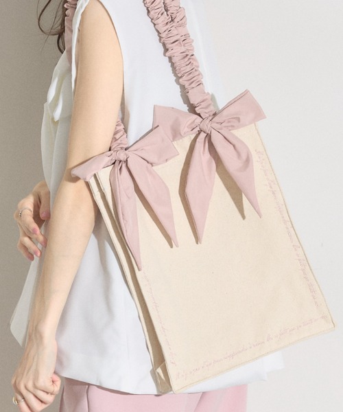 セール】【ZOZO限定】キャンバスシャーリングハンドルトートバッグ