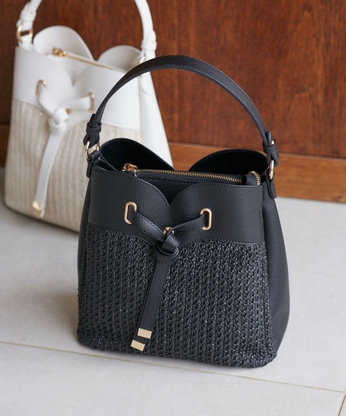 VIS（ビス）の「ハートカットカゴバッグ（ショルダーバッグ・レディース・ブラック/ホワイト系その他・FREE）」の11枚目の写真