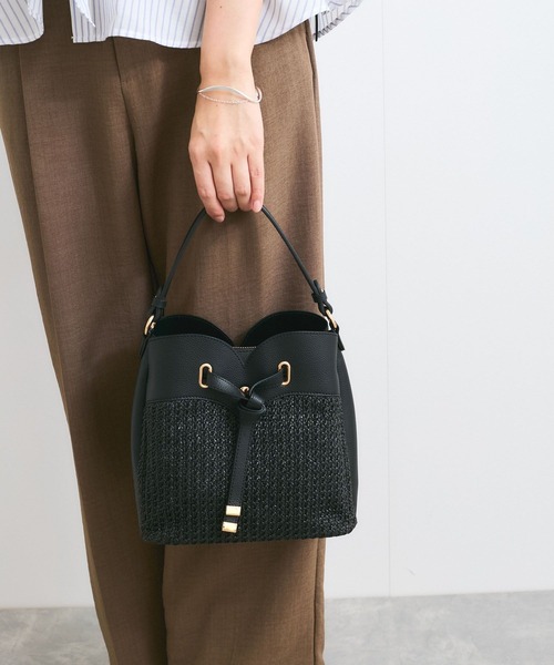 VIS（ビス）の「ハートカットカゴバッグ（ショルダーバッグ・レディース・ブラック/ホワイト系その他・FREE）」の13枚目の写真