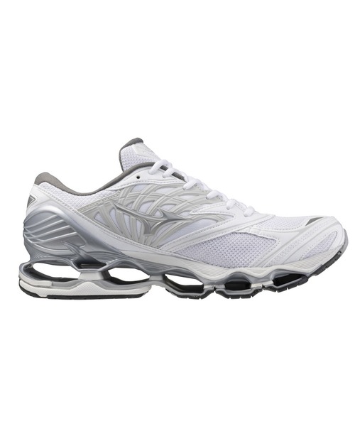 MIZUNO(ミズノ )の「MIZUNO/ミズノ メンズ レディース スニーカー シルバー 韓国 クッション WAVE PROPHECY LS D1GA333702(スニーカー・メンズ・ホワイト/ホワイト×シルバー・23.5cm/24.0cm/24.5cm/25.0cm/23.0cm/26.0cm/26.5cm/27.0cm/27.5cm/28.0cm)」の4枚目の写真