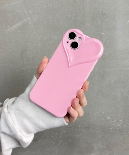 ATAO ハートデザイン ケース セール】ぷっくり 立体ハートデザイン / ソフトスマホカバー iPhone