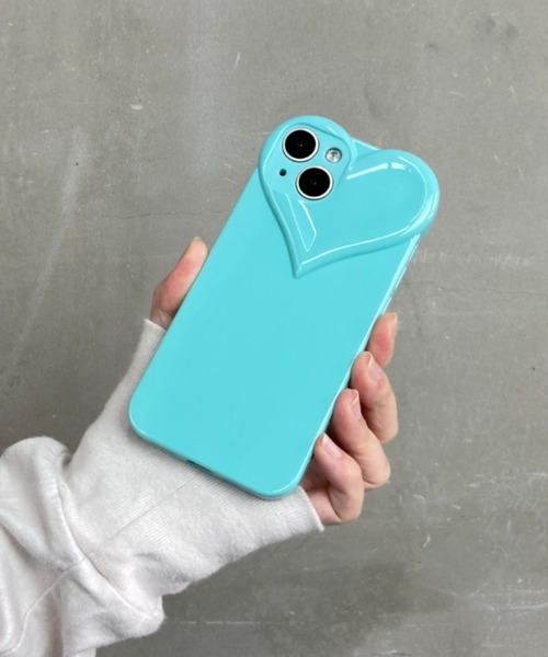 セール】ぷっくり 立体ハートデザイン / ソフトスマホカバー iPhone