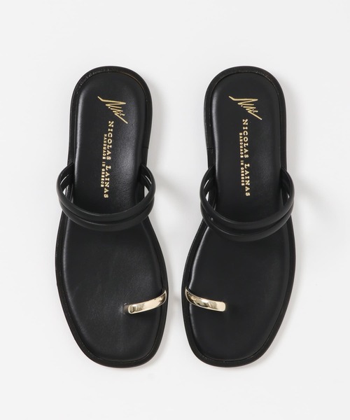 関税送料込♡SAINT LAURENT サムリングサンダル セール】NICOLAS LAINAS メタルサムリングダブルストラップ