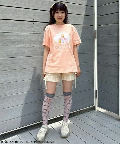 Candy Stripper（キャンディストリッパー）の「【MARRONCREAM】CETTE JOLIE FILLE Tシャツ（Tシャツ/カットソー・レディース・サーモンピンク/ライトベージュ・FREE）」の10枚目の写真