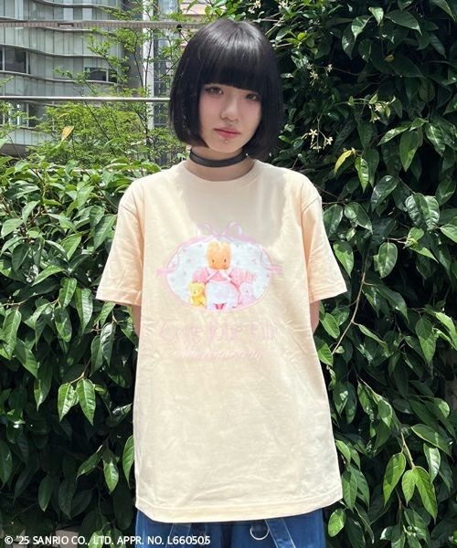 Candy Stripper（キャンディストリッパー）の「【MARRONCREAM】CETTE JOLIE FILLE Tシャツ（Tシャツ/カットソー・レディース・サーモンピンク/ライトベージュ・FREE）」の8枚目の写真