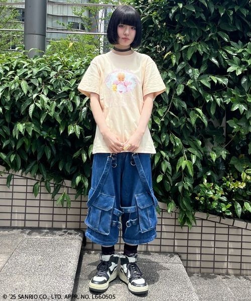 Candy Stripper（キャンディストリッパー）の「【MARRONCREAM】CETTE JOLIE FILLE Tシャツ（Tシャツ/カットソー・レディース・サーモンピンク/ライトベージュ・FREE）」の9枚目の写真