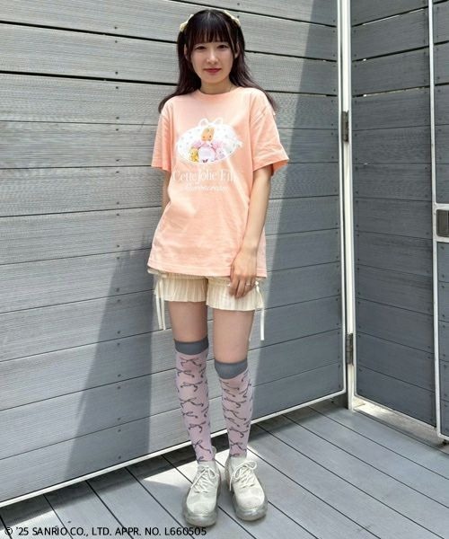 Candy Stripper（キャンディストリッパー）の「【MARRONCREAM】CETTE JOLIE FILLE Tシャツ（Tシャツ/カットソー・レディース・サーモンピンク/ライトベージュ・FREE）」の11枚目の写真