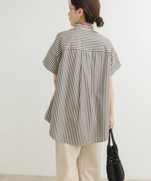 URBAN RESEARCH DOORS(アーバンリサーチドアーズ)の「ストライプロールアップタックシャツ(シャツ/ブラウス・レディース・ブラック/ブルー・MEDIUM)」の6枚目の写真