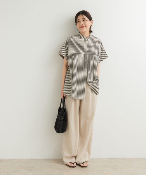 URBAN RESEARCH DOORS(アーバンリサーチドアーズ)の「ストライプロールアップタックシャツ(シャツ/ブラウス・レディース・ブラック/ブルー・MEDIUM)」の10枚目の写真