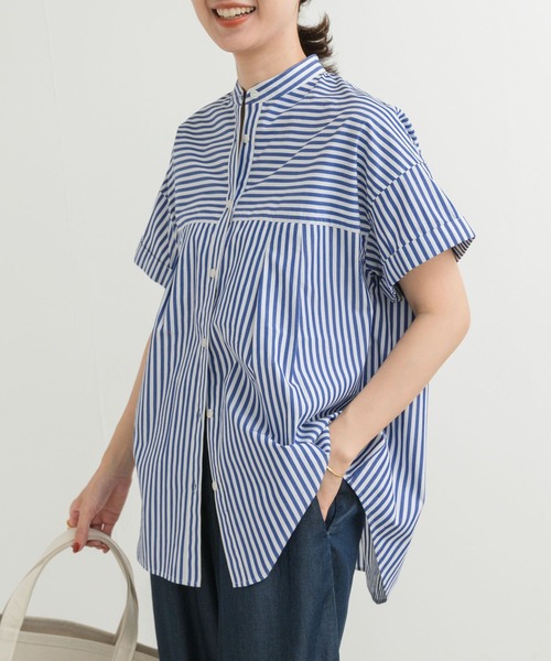 URBAN RESEARCH DOORS(アーバンリサーチドアーズ)の「ストライプロールアップタックシャツ(シャツ/ブラウス・レディース・ブラック/ブルー・MEDIUM)」の14枚目の写真