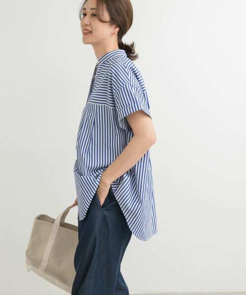 URBAN RESEARCH DOORS(アーバンリサーチドアーズ)の「ストライプロールアップタックシャツ(シャツ/ブラウス・レディース・ブラック/ブルー・MEDIUM)」の15枚目の写真