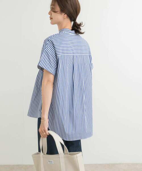 URBAN RESEARCH DOORS(アーバンリサーチドアーズ)の「ストライプロールアップタックシャツ(シャツ/ブラウス・レディース・ブラック/ブルー・MEDIUM)」の16枚目の写真