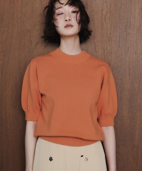 EMMEL REFINES（エメルリファインズ）の「＜EMMEL REFINES＞EM ミラノリブ パフスリーブ ニットプルオーバー（ニット/セーター・レディース・ブラウン/レッド/オレンジ・FREE）」の3枚目の写真