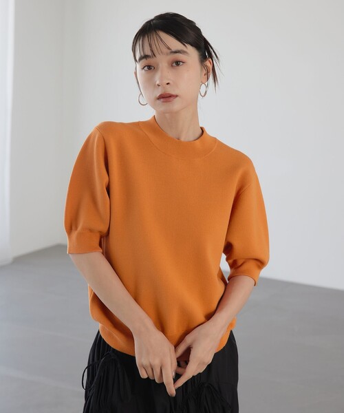 EMMEL REFINES（エメルリファインズ）の「＜EMMEL REFINES＞EM ミラノリブ パフスリーブ ニットプルオーバー（ニット/セーター・レディース・ブラウン/レッド/オレンジ・FREE）」の6枚目の写真