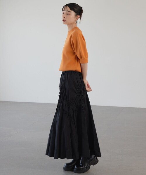 EMMEL REFINES（エメルリファインズ）の「＜EMMEL REFINES＞EM ミラノリブ パフスリーブ ニットプルオーバー（ニット/セーター・レディース・ブラウン/レッド/オレンジ・FREE）」の7枚目の写真