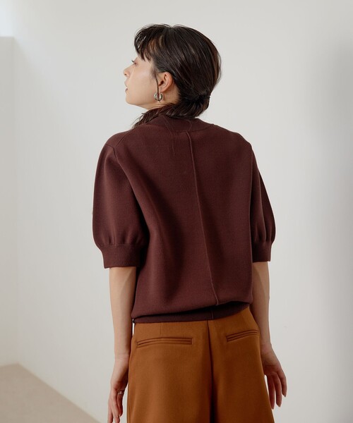 M'S GRACY パフスリーブニット　パール アンゴラ　ラムウール　38　M M'S GRACY エムズグレイシー パフスリーブニット セーター