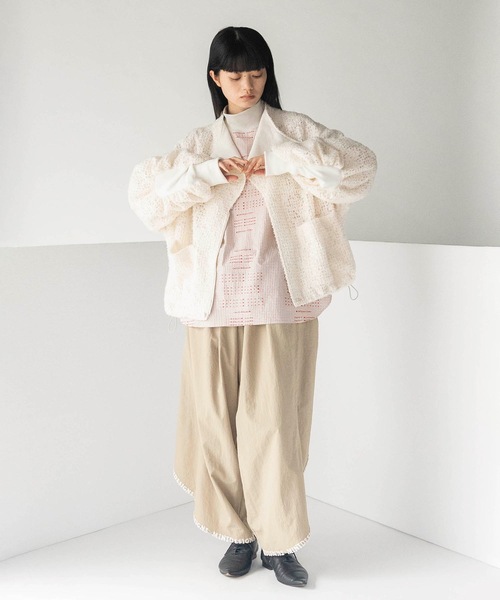 mintdesigns（ミントデザインズ）の「FEATHER LACE BLOUSON（ブルゾン・レディース・ブラック/ホワイト・ONESIZE）」の7枚目の写真