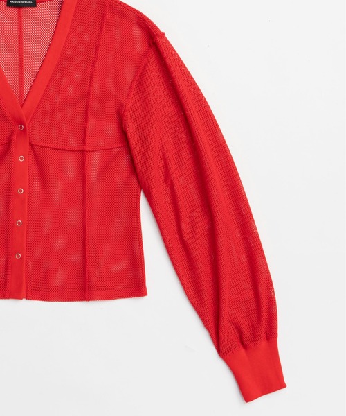 MAISON SPECIAL(メゾンスペシャル)の「Mesh Cardigan/メッシュカーディガン(カーディガン/ボレロ・レディース・ホワイト/ブラック/レッド・FREE)」の16枚目の写真
