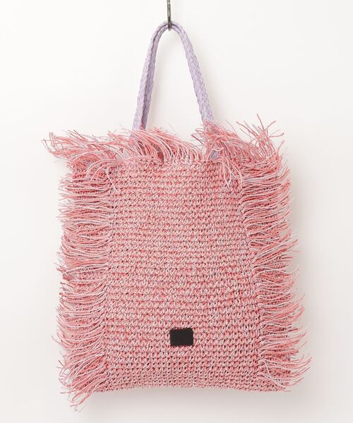 MAISON mou（メゾンムー）の「【Swaraj/スワラージ】手編みラフィア BAG・フリンジ柄（トートバッグ・レディース・ホワイト系その他/ブラック/ピンク系その他・FREE）」の3枚目の写真