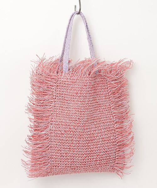 MAISON mou（メゾンムー）の「【Swaraj/スワラージ】手編みラフィア BAG・フリンジ柄（トートバッグ・レディース・ホワイト系その他/ブラック/ピンク系その他・FREE）」の7枚目の写真