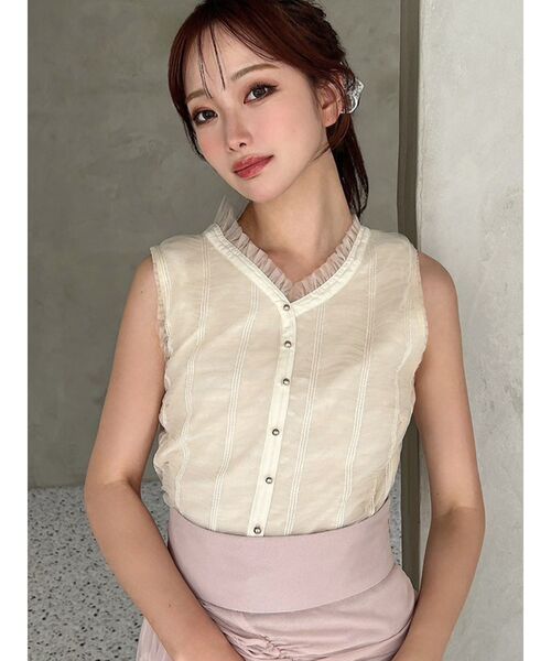 RESEXXY(リゼクシー)の「シャーリングボリュームトップス(その他トップス・レディース・アイボリー/ピンク/ブラック・FREE)」の2枚目の写真