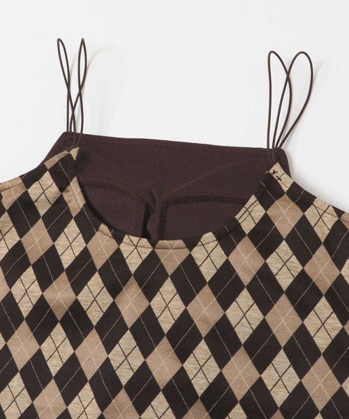 SENSE OF PLACE by URBAN RESEARCH(センスオブプレイスバイアーバンリサーチ)の「パターンダブルストラップキャミ(キャミソール・レディース・ブラック系その他/ブラウン系その他・ONE)」の7枚目の写真