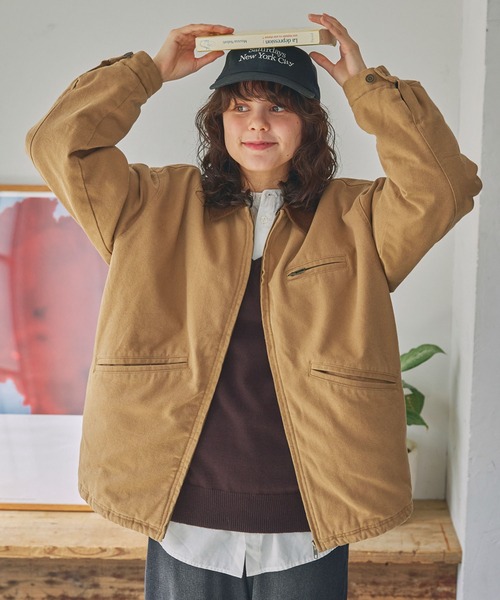 ドロスト ヴィンテージライク 衿配色 中綿 デトロイト ダック