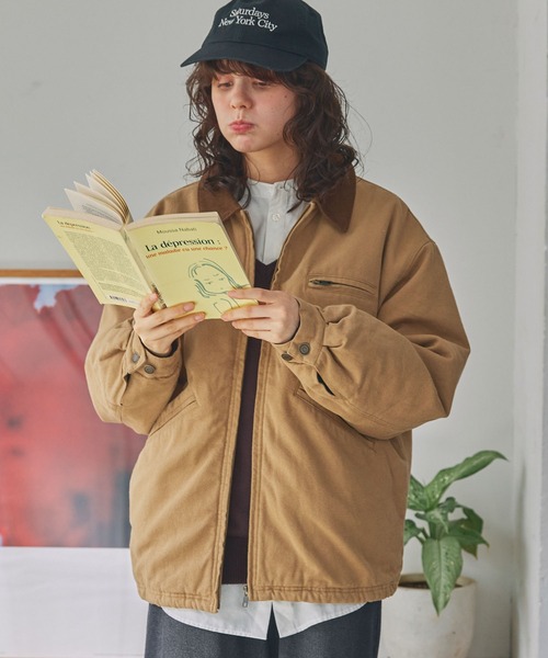 ドロスト ヴィンテージライク 衿配色 中綿 デトロイト ダック